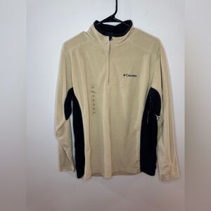 NWT MD Columbia Tan and Black Pin Ridge Half Zip Pullover Jacket